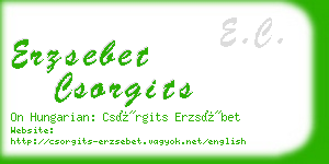 erzsebet csorgits business card